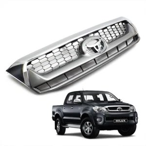For Toyota Hilux Vigo 4x2 4x4 2008 10 Chrome Gray Front Grille Grill Trim - Picture 1 of 8