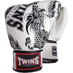 Boxing Gloves Twins Special FBGV-49 White Black Fancy Muay Thai Style - Picture 1 of 10