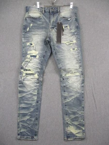 NWT Smoke Rise Jeans Men's Denim 30x32 Distressed Streetwear Biker - Picture 1 of 12
