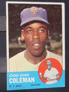1963 Topps Baseball Card Choo Choo Coleman Mets #27 EXC - Foto 1 di 2