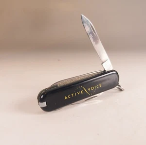 Swiss Army Knife Victorinox Rover 58mm Pocket Knife Black ACTIVE VOICE Logo - Picture 1 of 5
