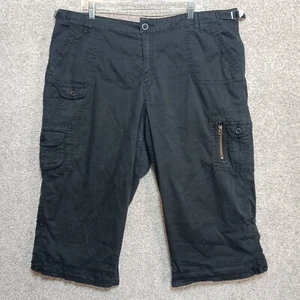 Gitano lange Damenshorts 22 W schwarz hoher Bund Baumwollmischung Gürtel Cargo Tomboy - Bild 1 von 14
