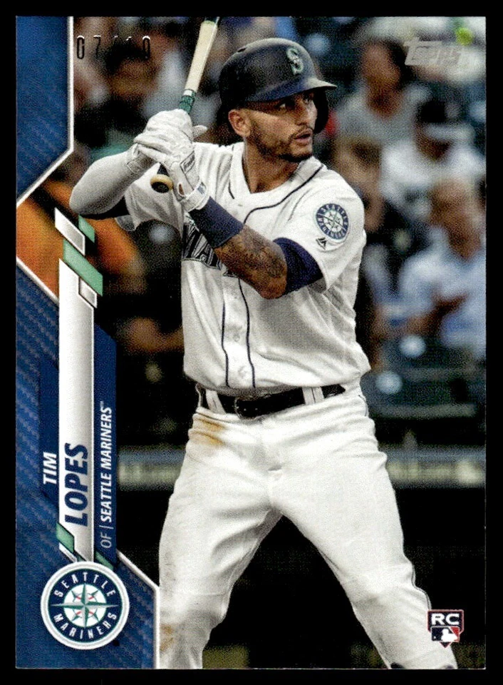 2020 TOPPS MINI BLUE /10 Tim Lopes - Rookie Seattle Mariners #654 - Image 1 of 2