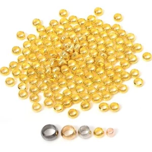Big Hole Ball Bead Crimp End Stopper Spacer Beads Jewelry Making 2/3/4mm 500Pcs - Picture 1 of 19