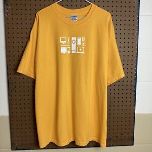 Vintage Apple Mac Ipod Technology Y2K 2000s Cyber T-shirt XL Yellow