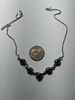 Vintage Sterling Silver 925  16" Crystal Statement Necklace Fine Cd 9 gm