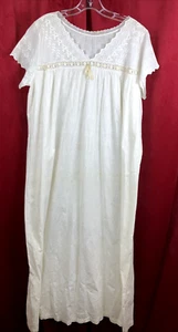 1910 Edwardian 20s Style nightgown ribbon embroidery eyelet yoke 1920s flapper - Picture 1 of 6
