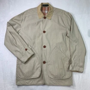 Vintage J Crew Mens Barn Jacket Chore Coat XS Corduroy Flannel Beige Hunting - Picture 1 of 10