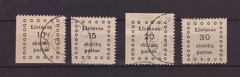 1919 Lithuania Mi 09-12 First Kaunas issue, Marijampole printing, used Cover
