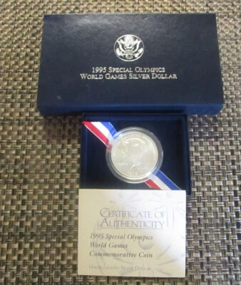 1995 Special Olympics World Games Uncirculated Silver Dollar  - Image 1 of 3