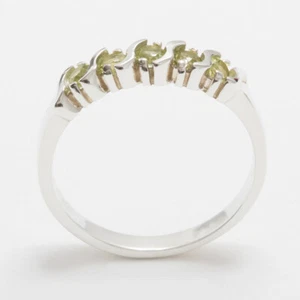 925 Sterling Silver Natural Peridot Womens Eternity Ring - Sizes J to Z - Picture 1 of 5