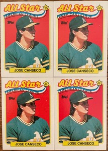1989 TOPPS JOSE CANSECO ALL STAR CARD # 401 LOT of (4) UNGRADED FAST SHIPPING