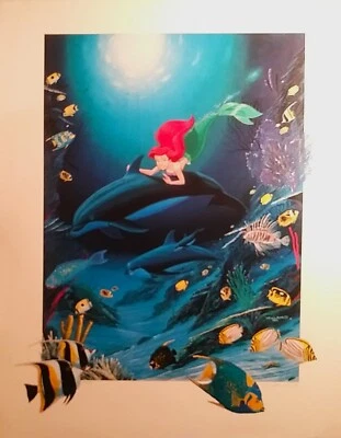WYLAND LITTLE MERMAID ARIEL DISNEY 1995 S/N LTD. ED. #893 LITHO 34x27" NOVO, ESTADO PERFEITO - Imagem 1 de 4