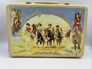 Vintage “Howdy Buckaroo” Cowgirl Western Tin Metal Lunchbox – Rodeo Art - Picture 1 of 5