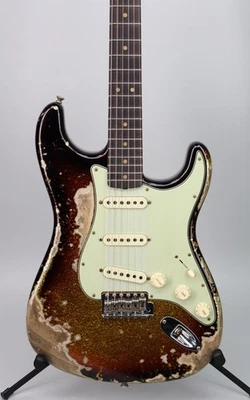 Used 2025 Fender Custom Shop '63 Strat Super Heavy Relic 3-Tone Sunburst Sparkle - Image 1 of 4