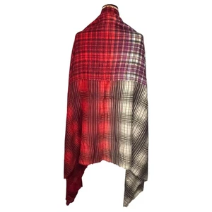 Hellen Van Berkel Heartmade Prints Women's Scarf Red Plaid Wool Fall  - Picture 1 of 6