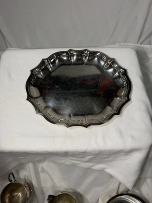 Bandeja Chippendale plateada International Silver Company #6342 bandeja para servir Foto 1 de 4
