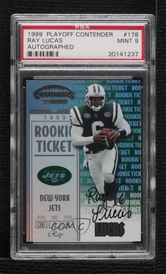 1999 Playoff Contenders SSD /1825 Ray Lucas #178 PSA 9 MINT Rookie Auto RC - Image 1 of 2
