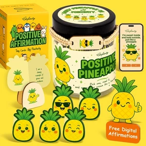 Regalos positivos de piña para mujeres - Tarro de tarjetas de afirmación diaria para hombres,... - Imagen 1 de 6