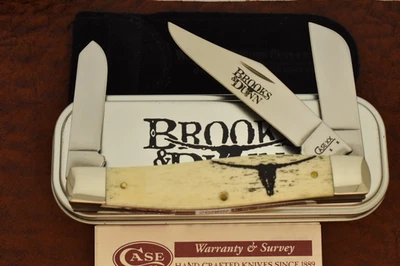 CASE XX USA 2008 BROOKS & DUNN SMOOTH NATURAL BONE JUMBO STOCKMAN KNIFE (26569) - Image 1 of 4