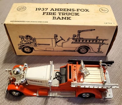 VTG ~ ERTL ~ 1937 AHRENS-FOX DIE-CAST METAL FIRE TRUCK BANK ~ 1/30 SCALE - Image 1 of 4