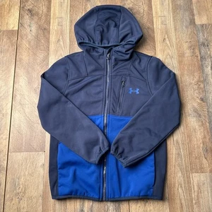Under Armour Hoodie Boys Small Blue Hooded Lined Athletic Training Fitness 4396 - Picture 1 of 14