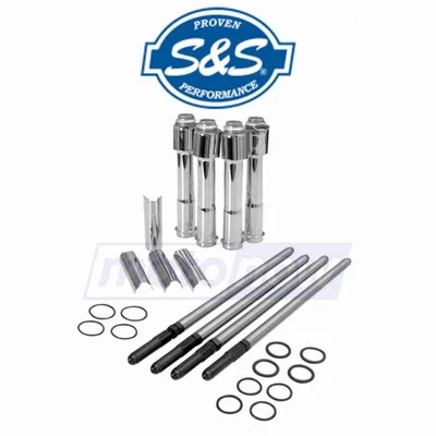 S&S Cycle Adjustable Pushrod Kit with Covers for 2004-2019 Harley Davidson to Foto 1 de 4