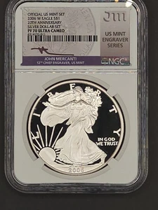2006-W Proof Silver Eagle "Silver Dollar Set " NGC PF70 Mercanti Engraver Series - Picture 1 of 8