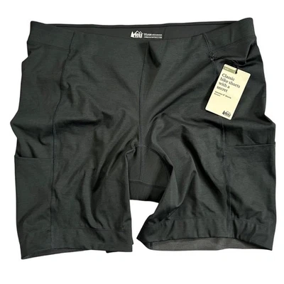 Pantalones Cortos REI Co Op Para Mujer 3XLarge Junction Bicicleta Bolsillo Secreto en el Muslo Negro Brezo Foto 1 de 4