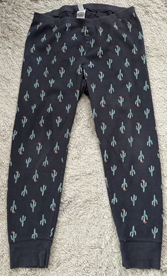 СТАРЫЙ темно-синий мужской размер XL серый кактус Санта шляпа тепловой вафли трикотажа брюки для отдыха - Изображение 1 из 4