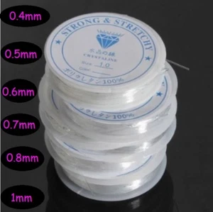 Crystal Thread Clear Beading Elastic Stretch 0.4mm 0.5mm 0.6mm 0.7mm 0.8mm 1mm - Picture 1 of 4
