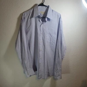 Tommy Bahama Shirt Mens 15.5 34/35 Blue White Striped Button Up Long Sleeve - Picture 1 of 14