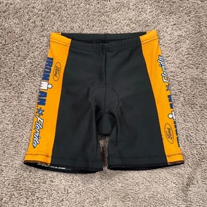 Sugoi Shorts Womens Small Black Yellow Cycling Bike Iron Man FL Panama City Pad - Picture 1 of 19