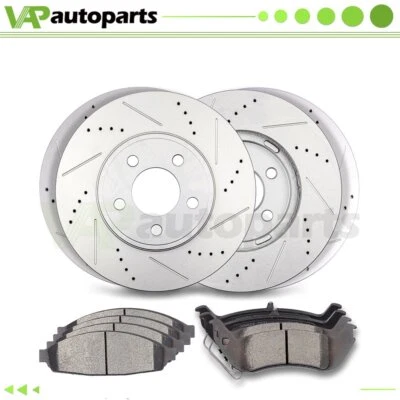 Brake Pads And Rotors Front Rear For Ford Crown Victoria Police 2003-11 Drilled - Imagem 1 de 4