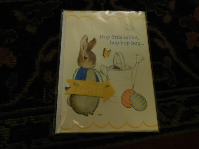 Happy Easter New 3D Peter Rabbit Easter Card & striped Envelope Meri Meri 2013 - Image 1 of 4