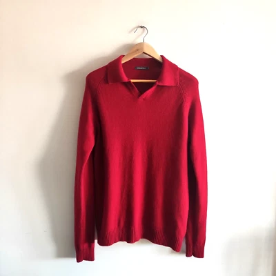 100% Wolle Herren Strick Pullover Gr.XL Springfield Cortefiel rot waschbar Pulli - Bild 1 von 4