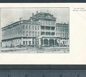 Tarjeta postal Gunnison 1907 La Veta Hotel Colorado Victoriano Salvaje Oeste Whitepine Colo - Imagen 1 de 10