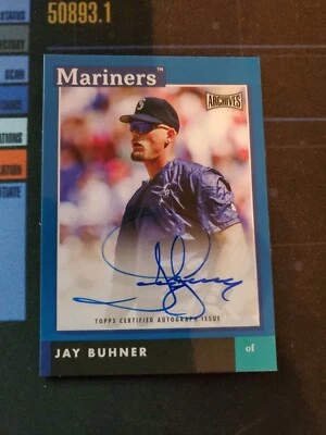 Jay Buhner 2020 Topps Archives Snapshots Blue Autograph /50 - Image 1 of 2