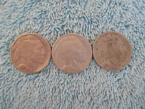 COLECCIÓN DE 3 MONEDAS DE NÍQUEL BÚFALO (Huelga Regular) FECHADAS 1925, 1927 Y 1937. - Imagen 1 de 23