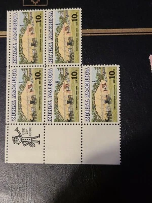 US Stamps, Scott #1506 10c 1974 Kansas 'Rural America' MNH Zip Block of 5 -#1807 - Image 1 of 3