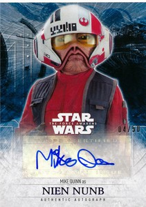 Topps Star Wars The Force Awakens Series 2 Mike Quinn Autograph Auto 14/50