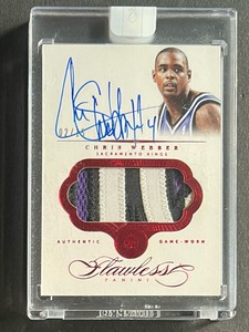 Chris Webber 2013-14 Panini Flawless Patch Auto /15 Kings Encased