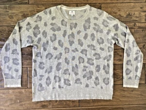 Sundry Tonal Leopard Crew Womens sz 3 (Large) Cashmere/Wool Blend Relaxed Fit - Picture 1 of 5