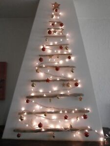 Wand Weihnachtsbaum 1,23 m Treibholz Holz hängen Tannen baum Christ ökologisch