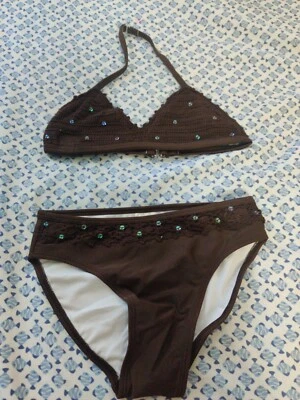 Girls Sun-N-Sand Brown bikini-set size Medium (7/8) - Image 1 of 4