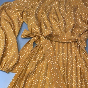 Vintage Polka Dot Dress Camel Color Sz XL - Picture 1 of 7