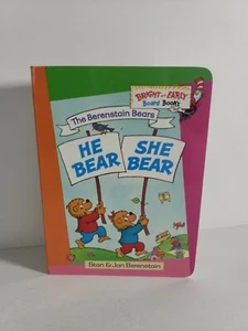 Berenstain Bears "He Bear, She Bear" Bright And Early Board Book Toddlers NEW - Foto 1 di 4
