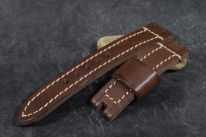 UHRENARMBAND 20/20 130/80 MM PRIMERO BRAUN II ECHT HANDMADE VINTAGE LEDER 641 - Picture 1 of 7