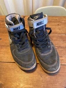 NIKE Air Force 1 Canvas High Black x White US7 1/2 Made in Philippine Vintage - Picture 1 of 8