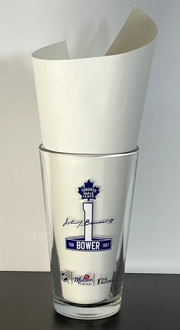 Toronto Maple Leafs Molson Candian Alumni Johnny Bower#1 Stanley Cup Glass Cover